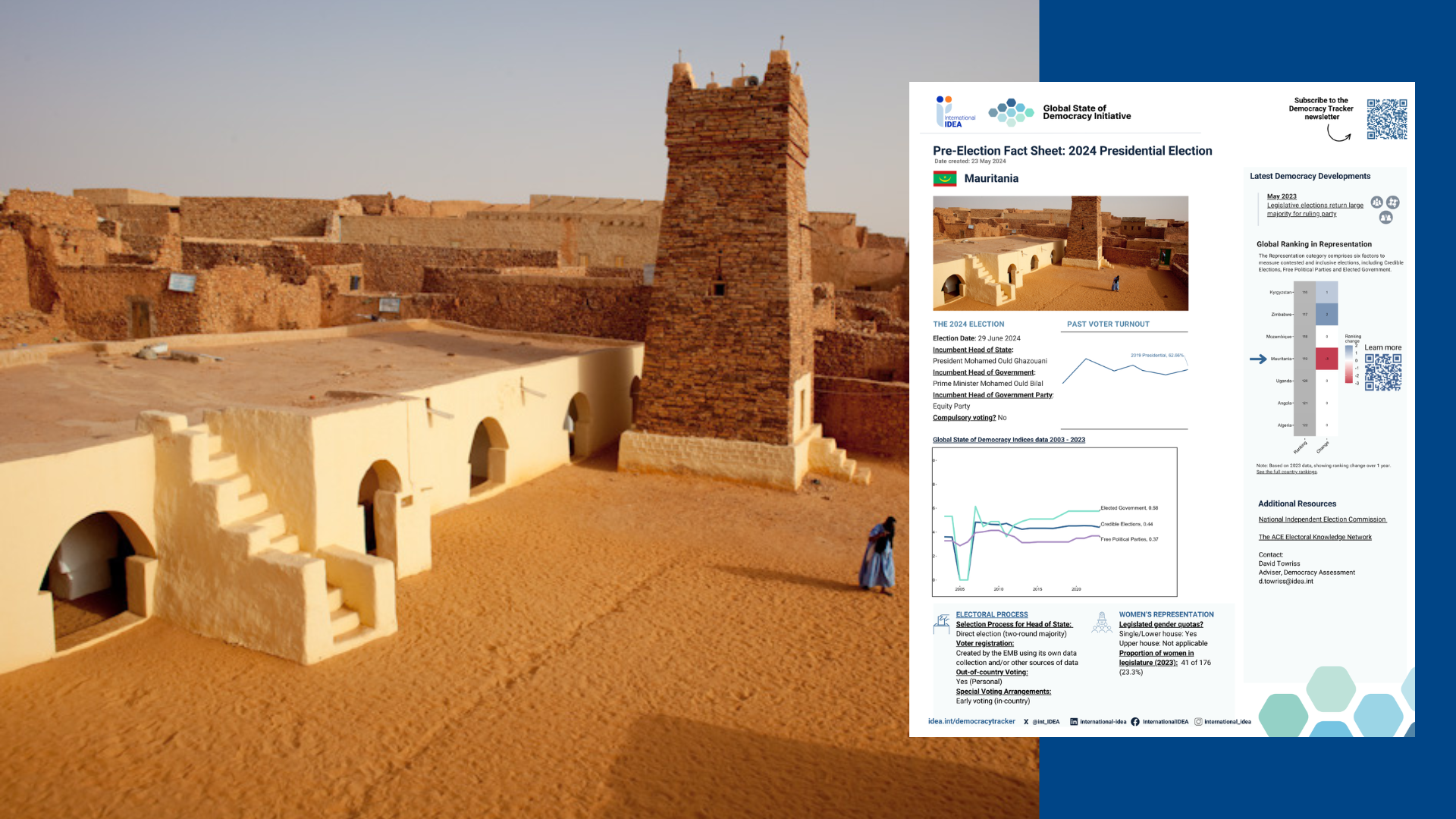Cover image of pre-election factsheet Mauritania