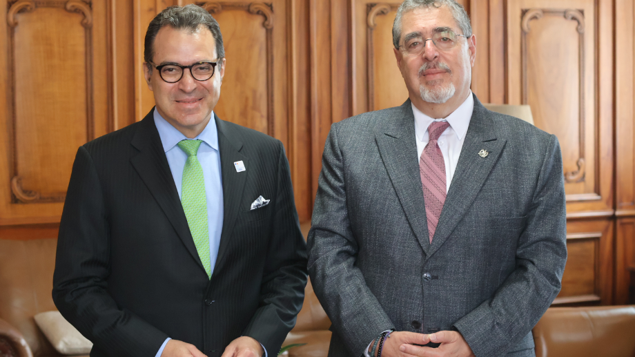 Kevin Casas-Zamora, Secretario General de IDEA Internacional y Bernardo Arévalo, Presidente de Guatemala