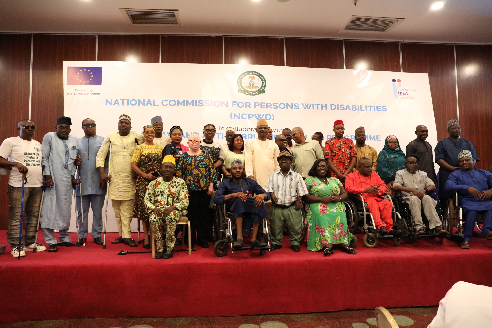 A cross section of participants from a persons with disabilities workshop held in Nigeria.