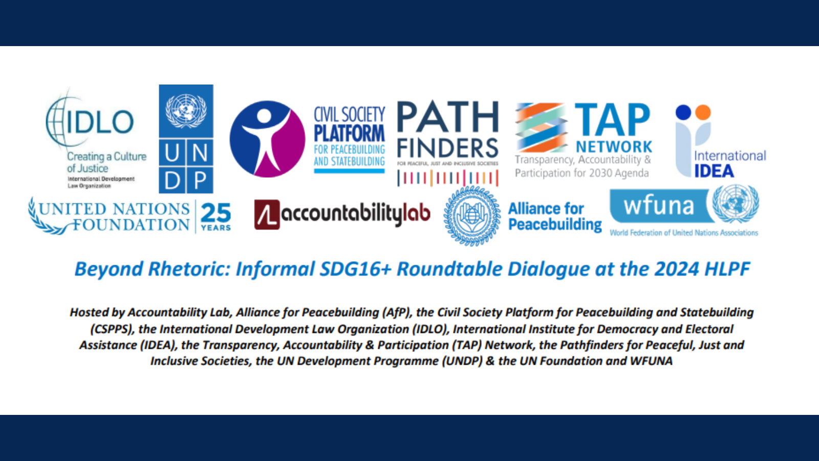 Roundtable discussion hosted by the SDG16+ Coalition and partners