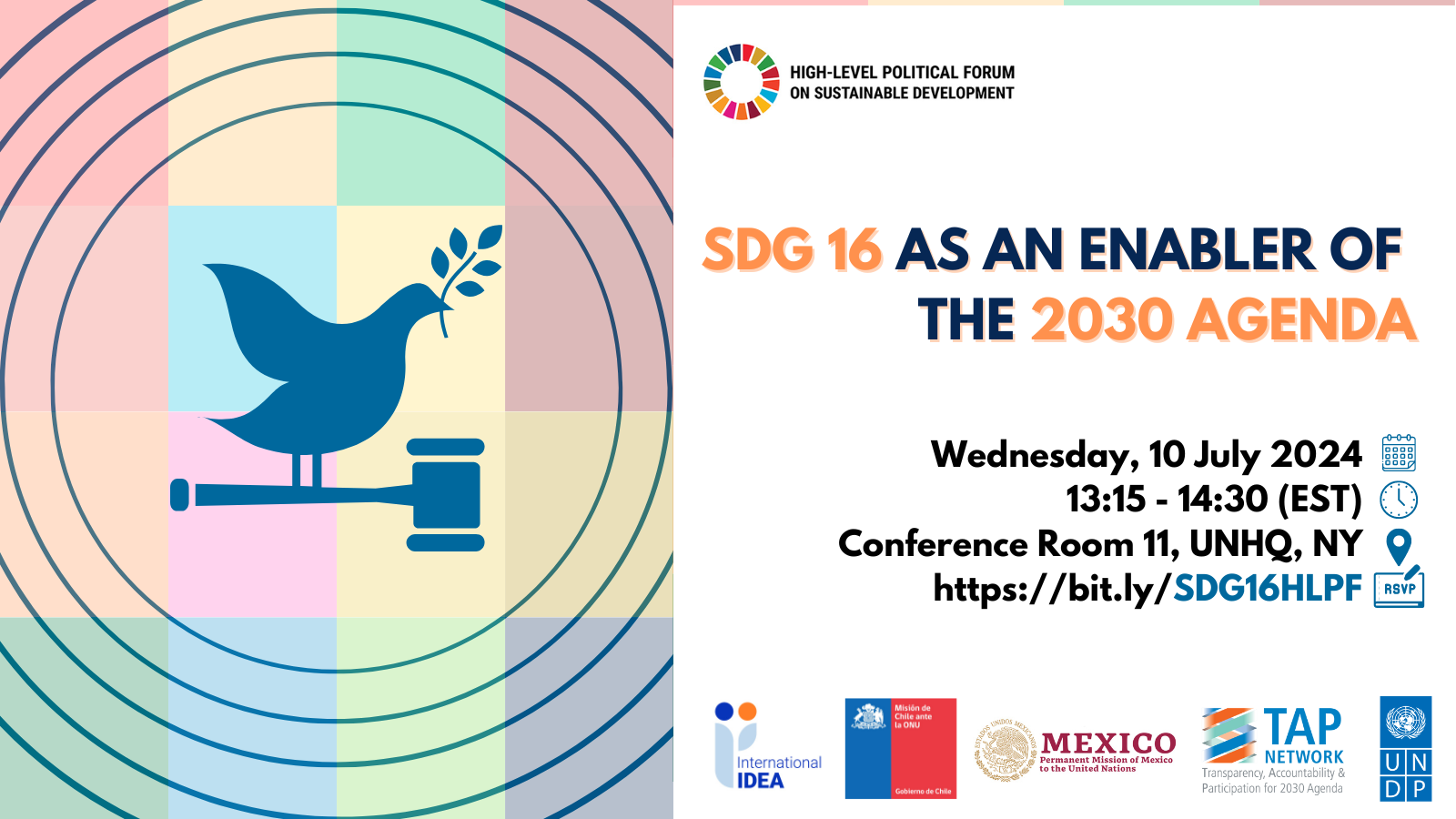 Flyer of the event "SDG 16 as an Enabler of the 2030 Agenda"