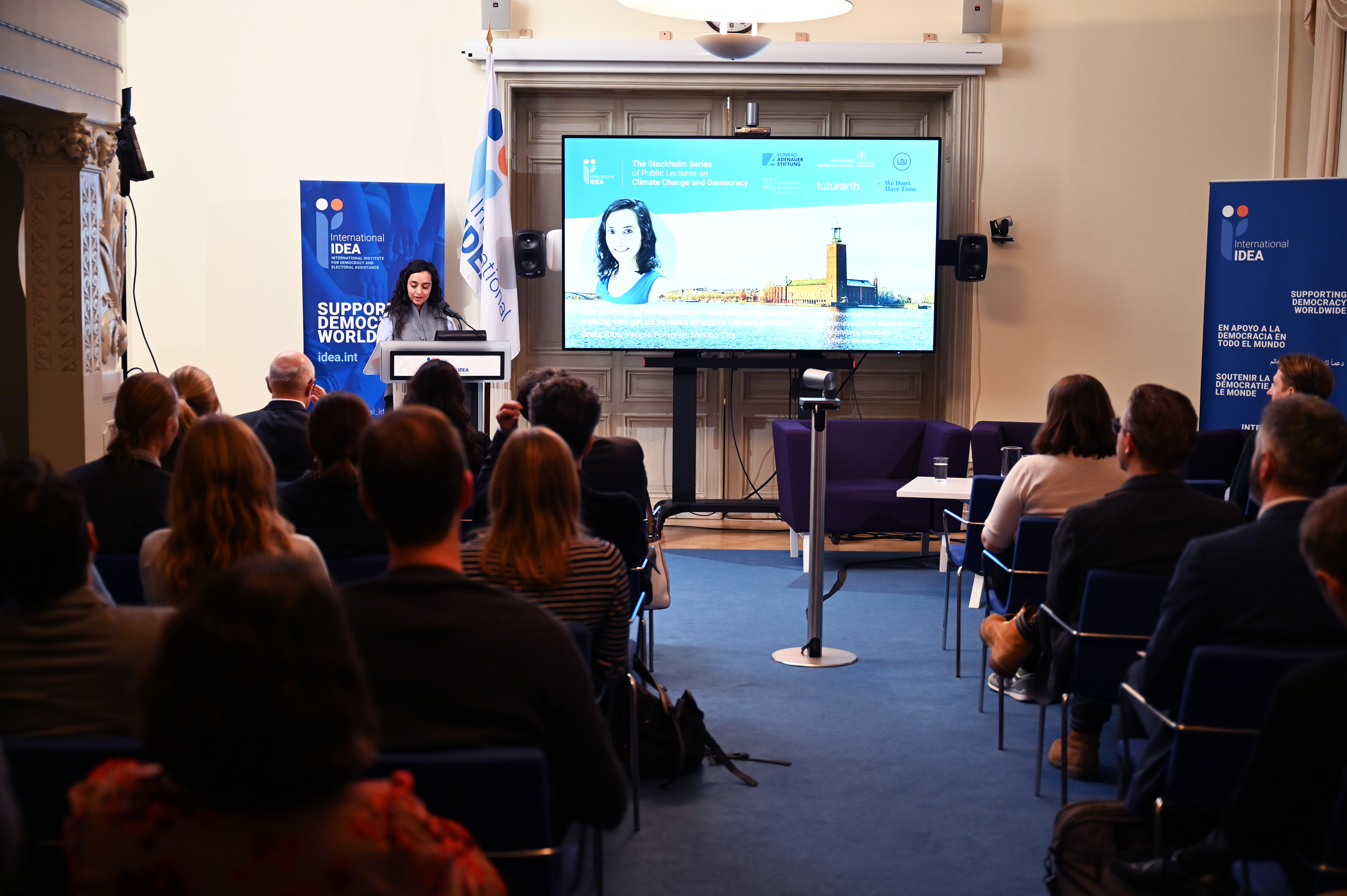 Greta Ríos during her lecture, Stockholm Series #3