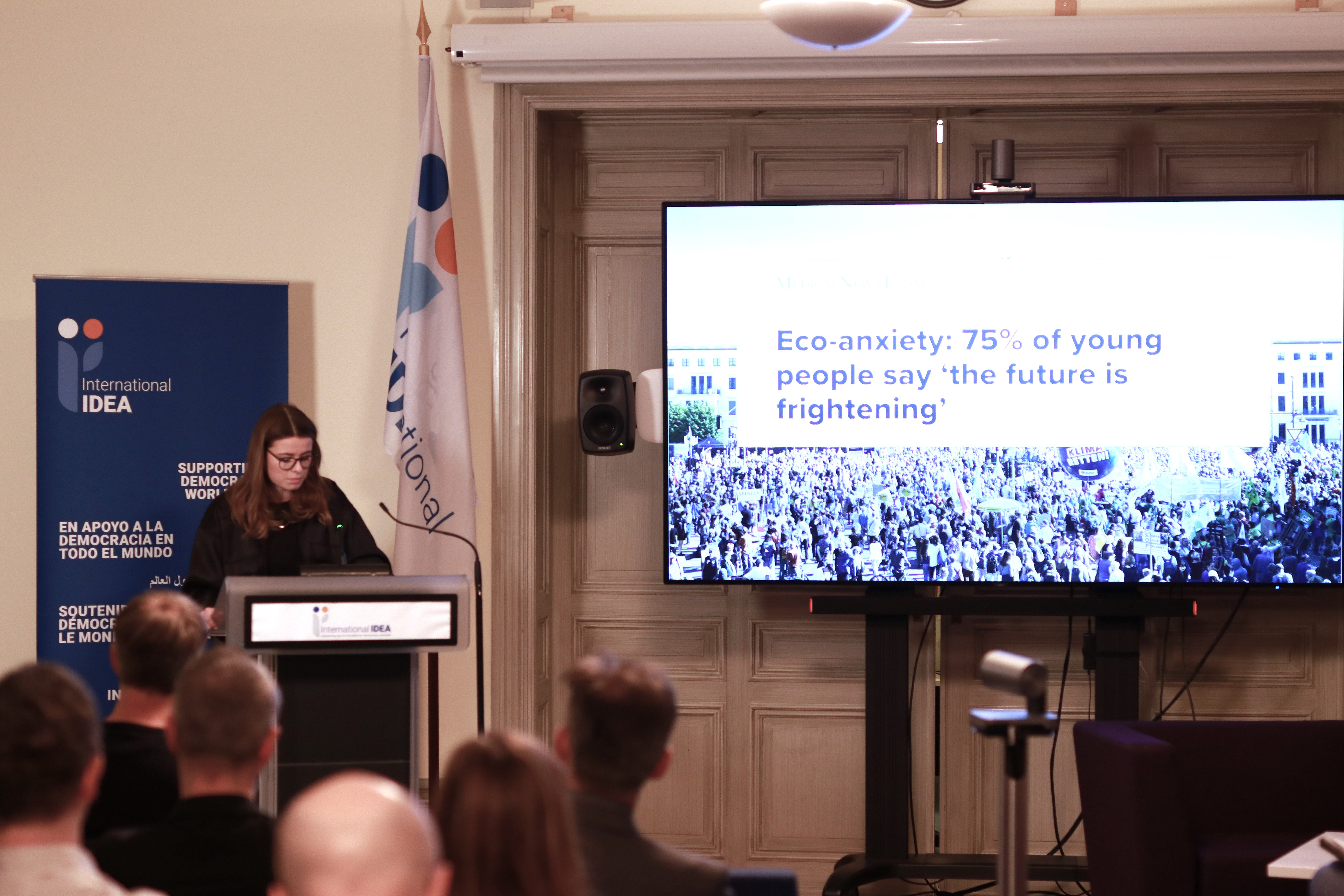 Luisa Neubauer during her lecture, Stockholm Series #4