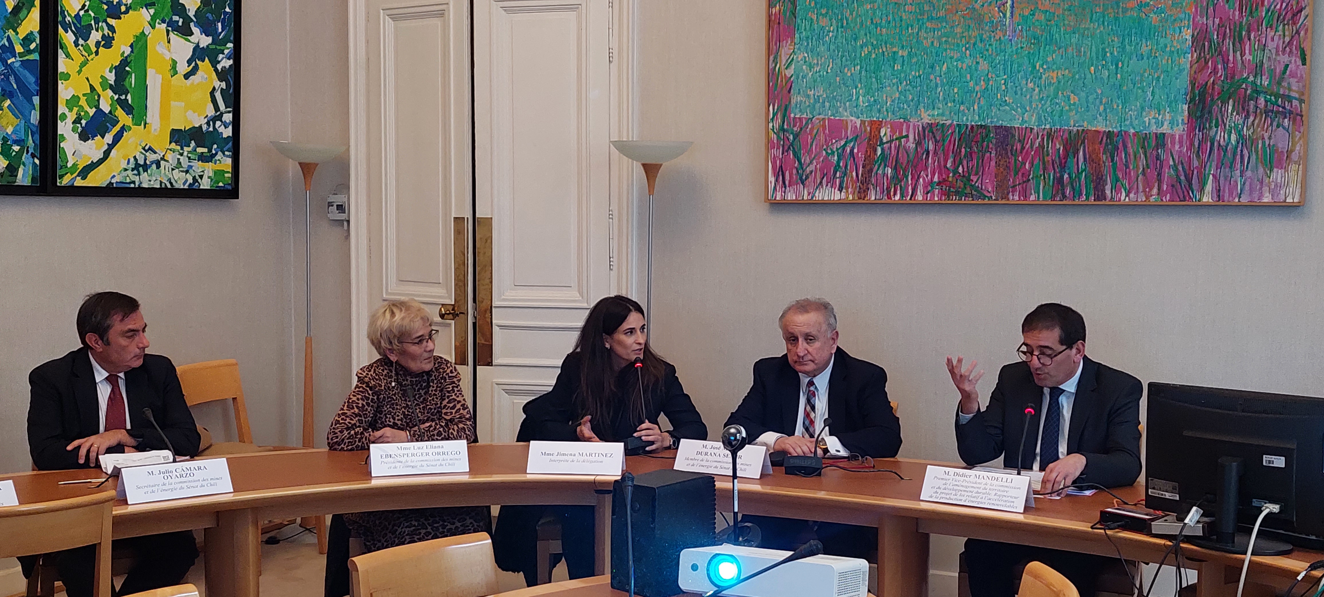 Reunión con Didier Mandelli, Senador Francés y ex- relator del proyecto de ley sobre energías. Paris. Francia.