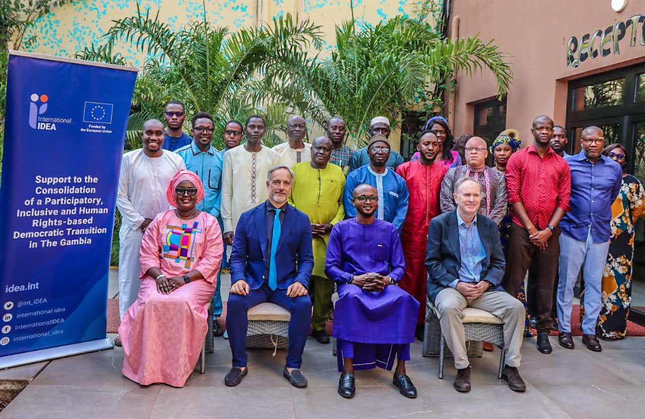 The Head of International IDEA Country Office, EU Deputy Head of Mission, Clerk of the National Assembly, Head of International IDEA's Communications and Publications and staff of the National Assembly