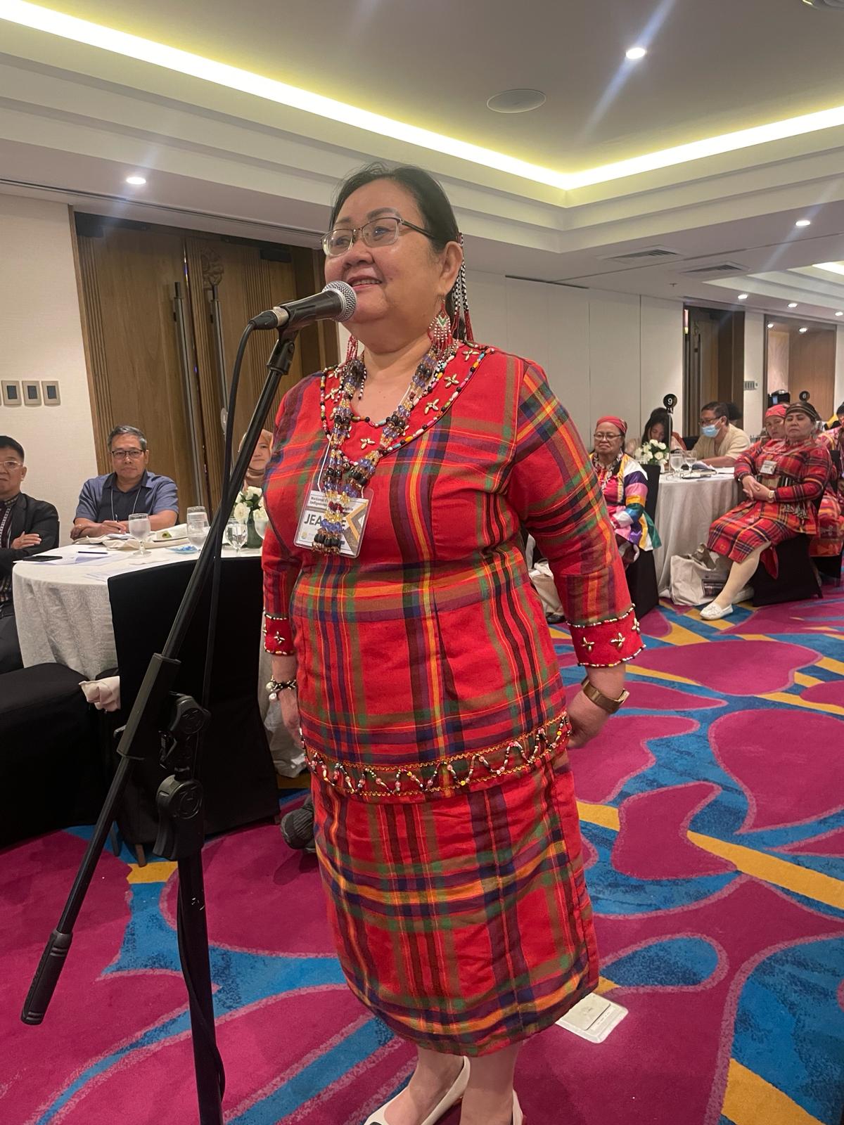 Participant speaks during an Indigenous Peoples Champions for the Philippines Forum in 2023.