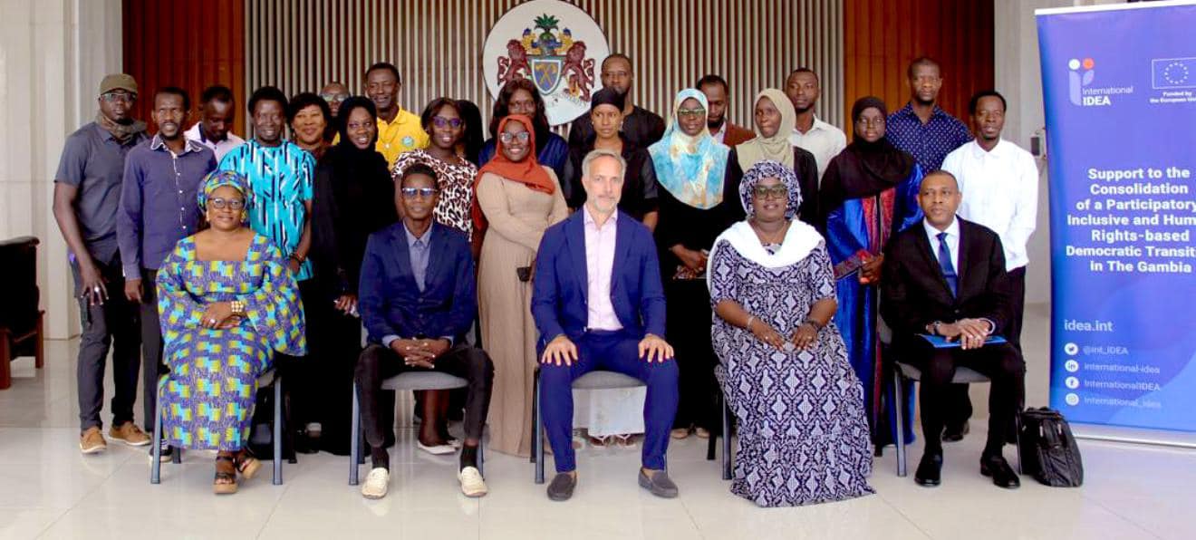 Deputy Head of Mission of the EU Delegation, Deputy President of The Gambia Press Union, Head of International IDEA Country Office and Staff and participants from GPU and Media Council of The Gambia