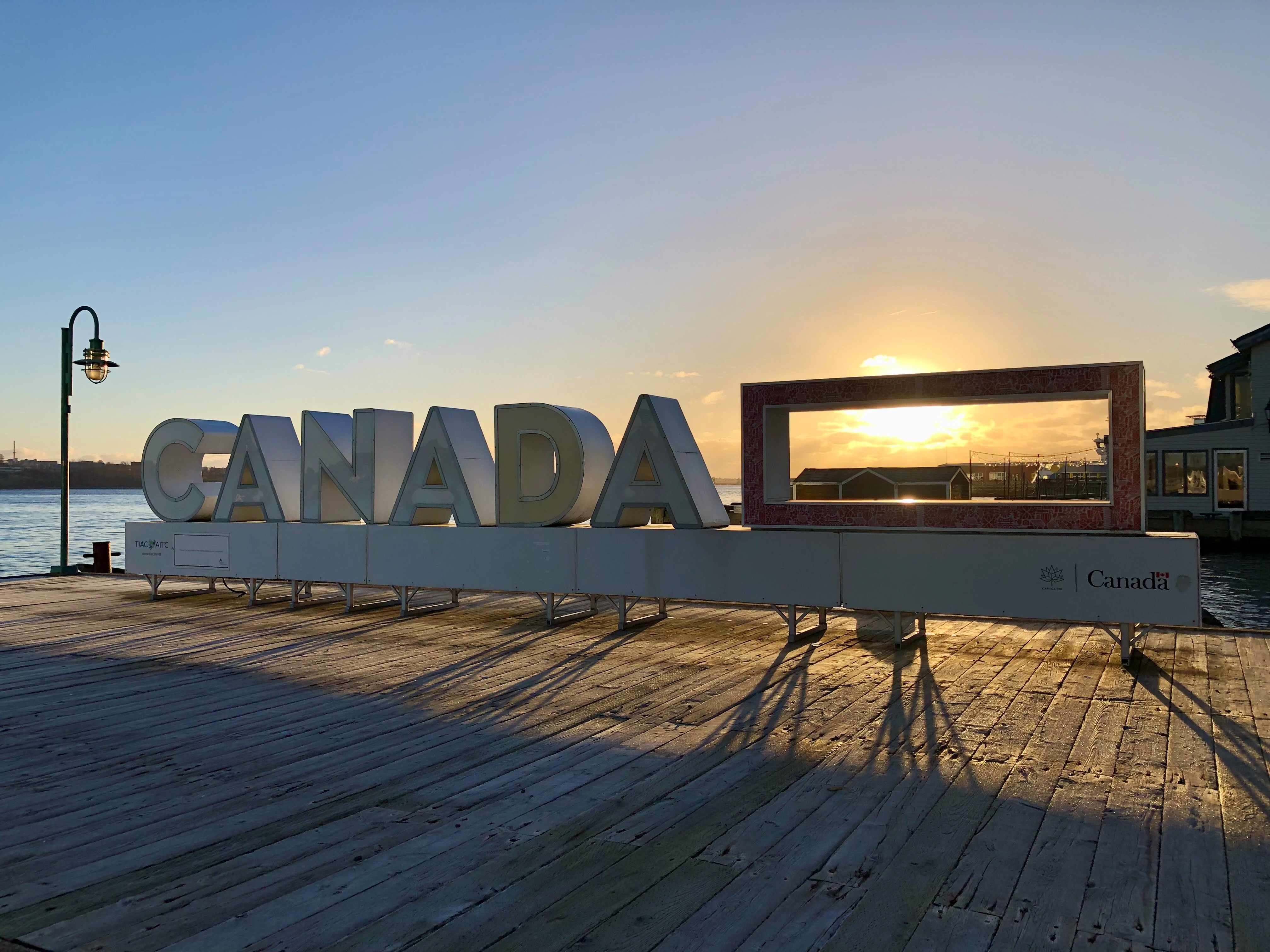 A sign of national identity. Canada sign on a pier in Halifax. Credit: Gavin Charles