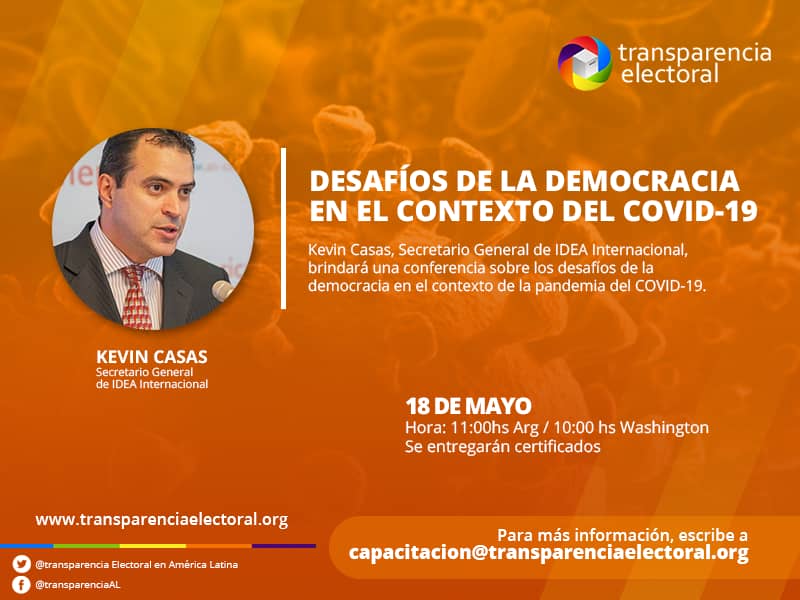 Conferencia de Kevin Casas: "Desafíos de la democracia en el contexto del COVID-19"