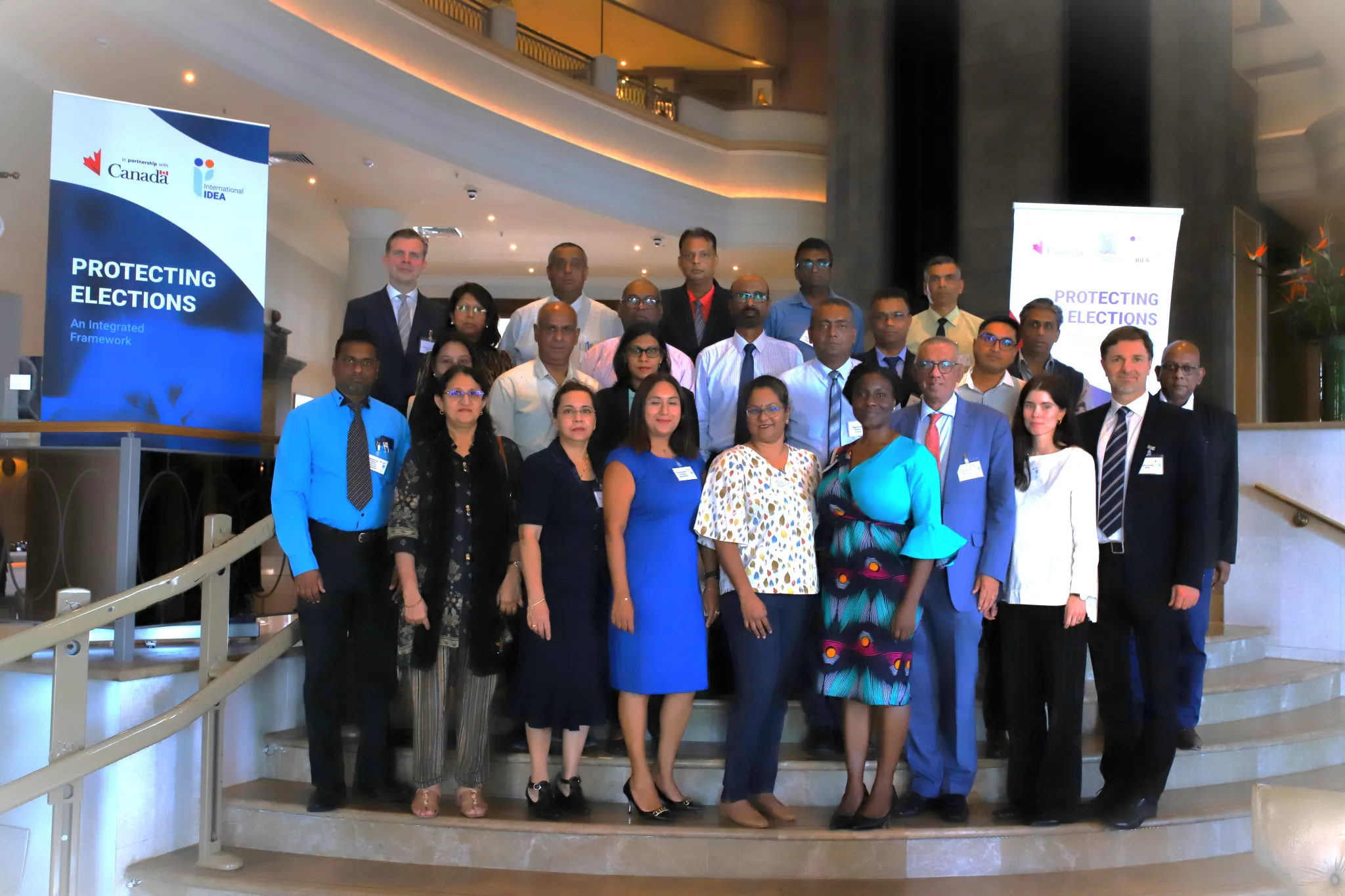 Protecting Elections Workshop: Group photo. Photo by Lume Production Company Ltd / International IDEA. 