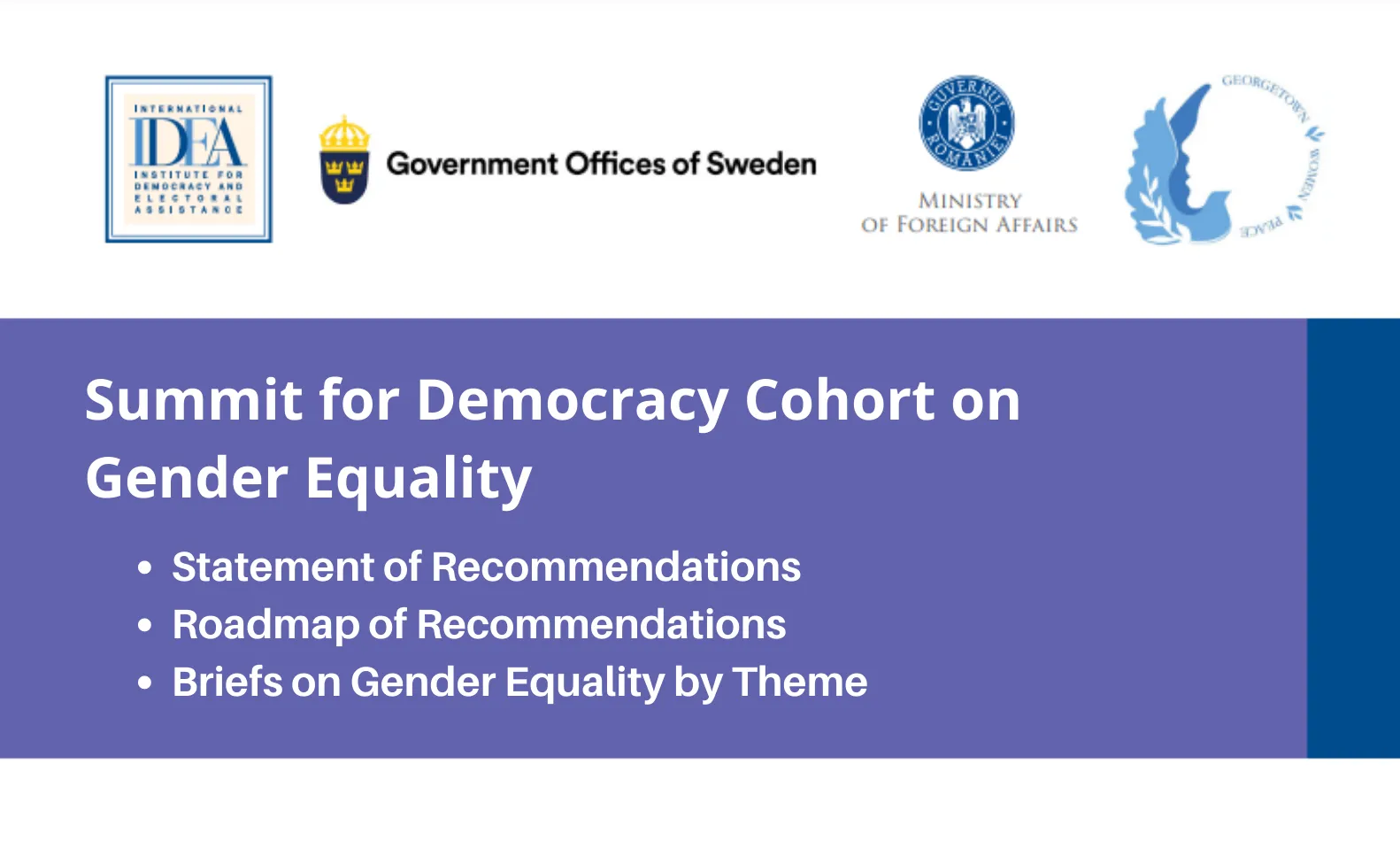 Summit for Democracy Cohort on Gender Equality