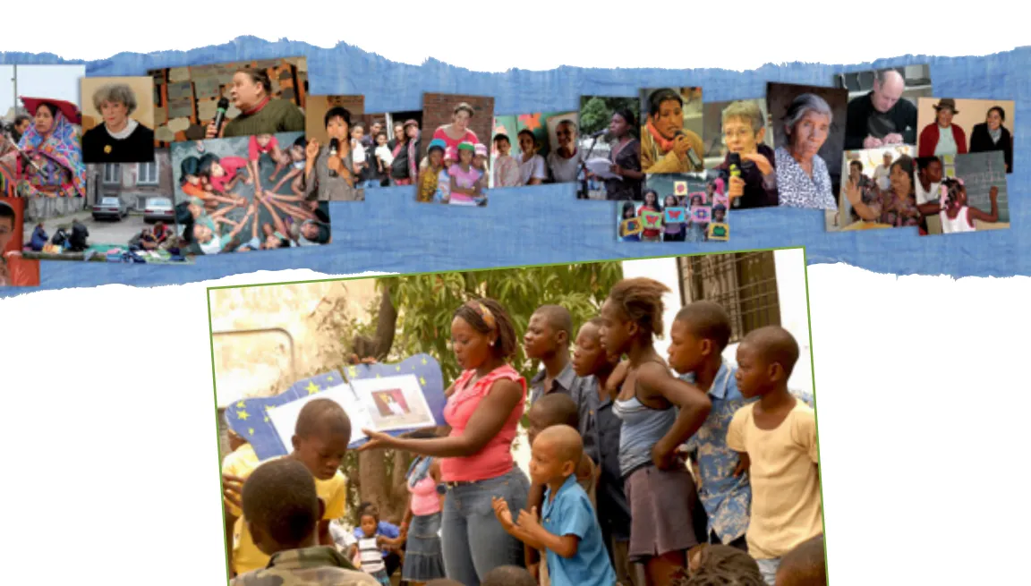 A photo from the cover image of the book: Artisans of Peace Overcoming Poverty. Photo credit: Vladimiro Pino Amachi, taken in Haiti in 2010.