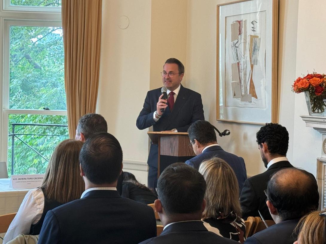 H.E. Xavier Bettel, Vice Prime Minister and Minister for Foreign Affairs, Foreign Trade and Development Cooperation and Humanitarian Affairs of Luxembourg delivered opening remarks at a side event to the 79th session of the UNGA hosted by the Permanent Mission of Luxembourg to the United Nations